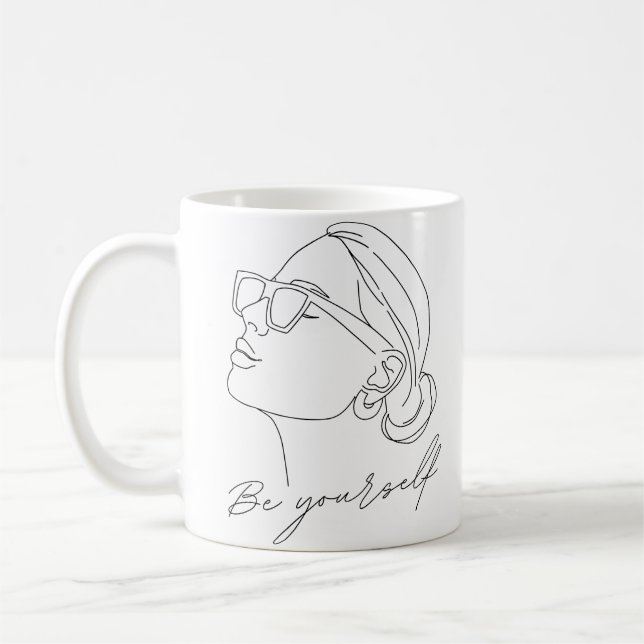 hand-målarflicka vara dig själv kaffemugg (Vänster)