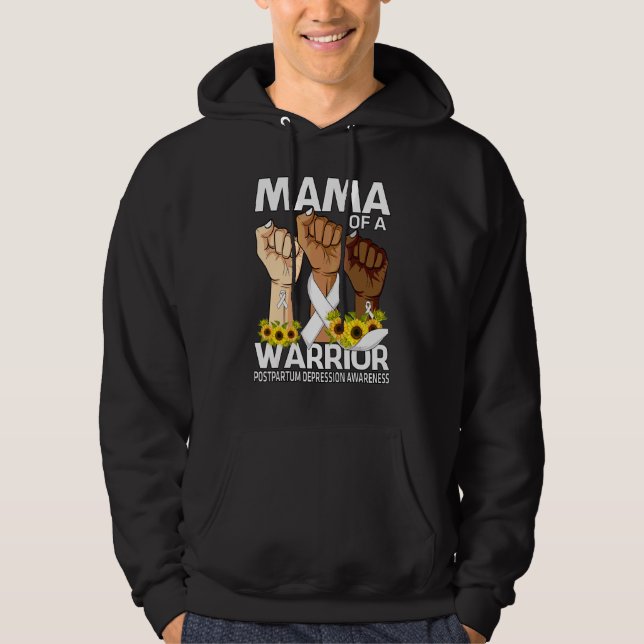 Hand Mamma av en förlossningsdepression Medveten Hoodie (Framsida)