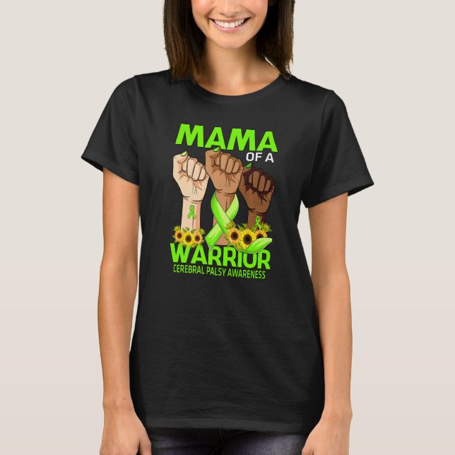 Hand Mamma av en krillare Cerebral Palsy Awareness T Shirt (Framsida)
