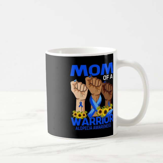 Hand Mamma i en krigare, Alopecia Awareness Solros Kaffemugg (Höger)