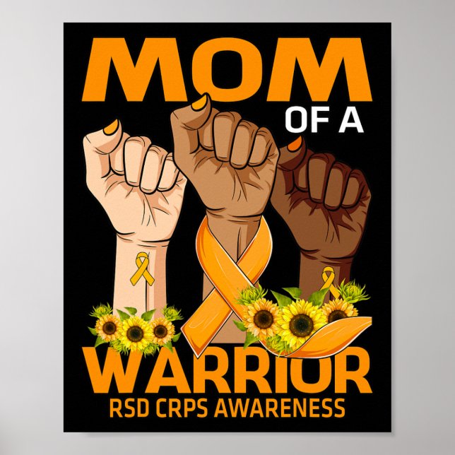 Hand Mamma i en Warrior RSD CRPS Awareness Solros Poster (Framsidan)