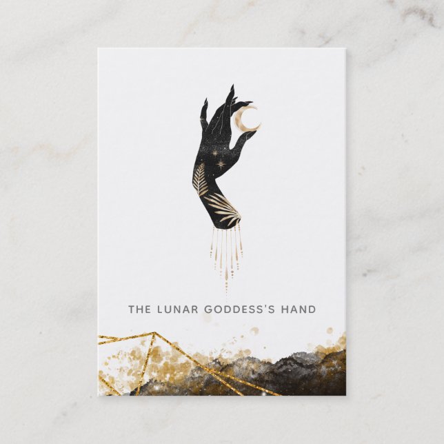 *~* Hand Måne Mystic Geometric Galaxic  Visitkort (Framsida)