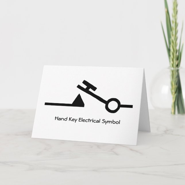 Hand Nyckel Electrical Symbol Ham Radio Note Card Kort (Framsida)