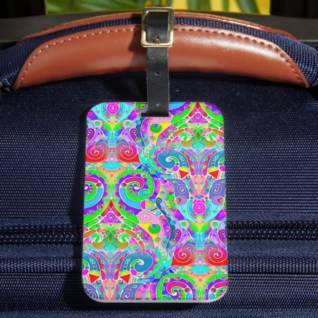 Hand- och digitalt målad mönsterkonst 22 bagagebricka (Framsida Insitu 2)