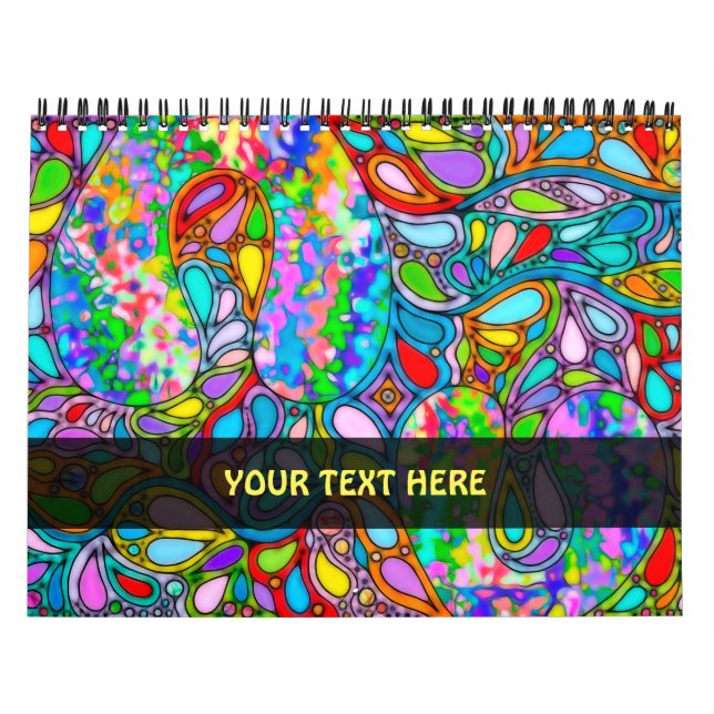 Hand- och digitalt målad mönsterkonst 54 kalender (Omslag)