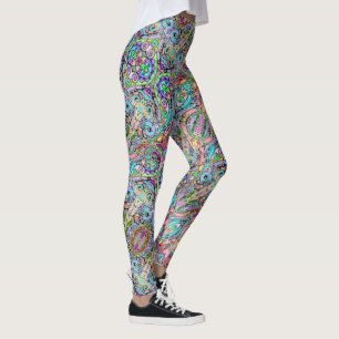 Hand och digitalt måladt mönsterkonst 10 leggings