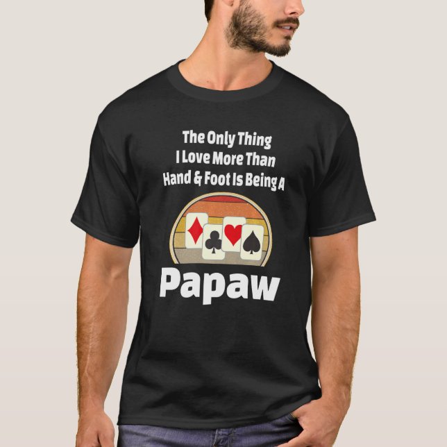 Hand- och fotkortsspel Papaw Player Grandpa Retr T Shirt (Framsida)