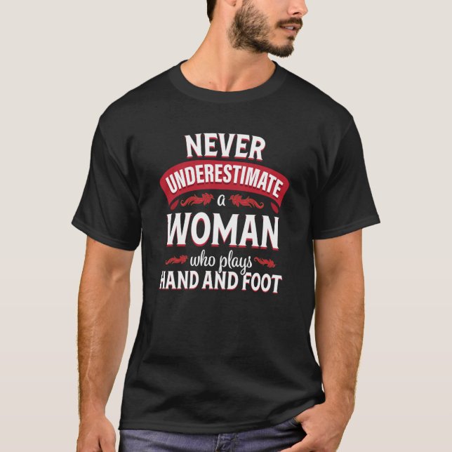 Hand- och fotkortsspel Woman Player T Shirt (Framsida)
