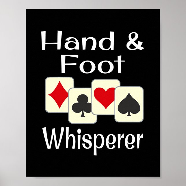 Hand- och fotvisare som spelar upp kortspel poster (Framsidan)