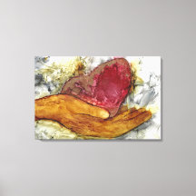 Hand och hjärta med Kärlek inlindad ram