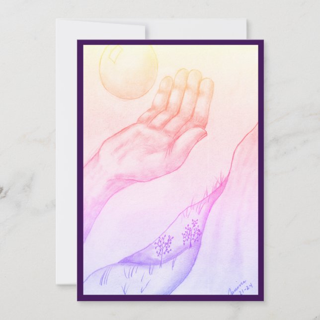 Hand och Spere? - Flyttad lila Inbjudningar (Framsida)