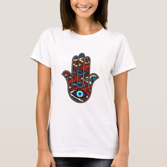 Hand of Fatima damt-shirt T Shirt (Framsida)