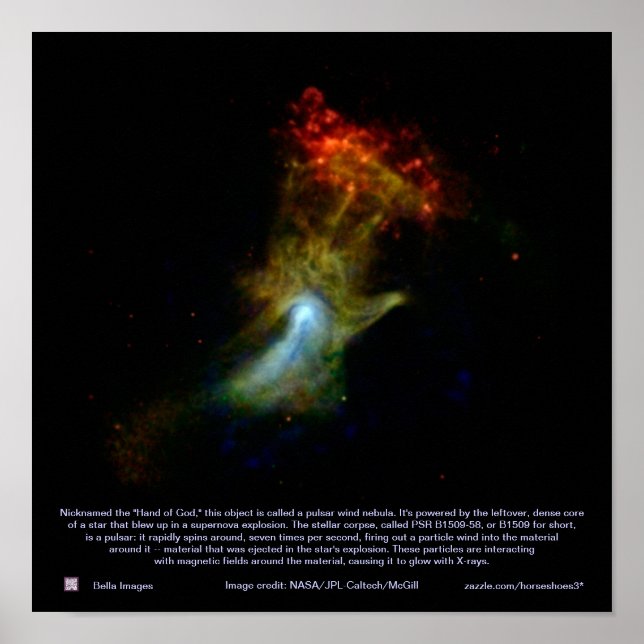 Hand of God Pulsar (PSR B1509-58) - poster (Framsidan)