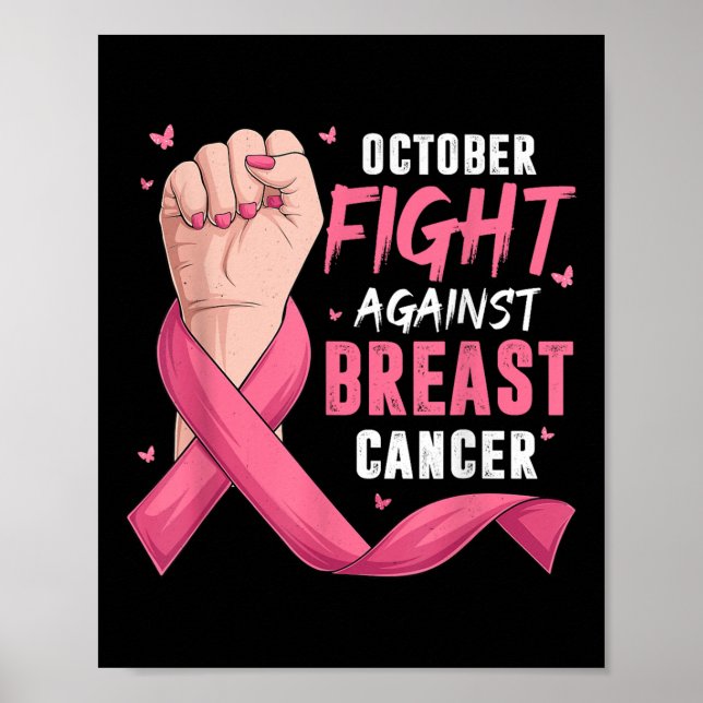 Hand oktober Kamp mot bröstcancer Poster (Framsidan)