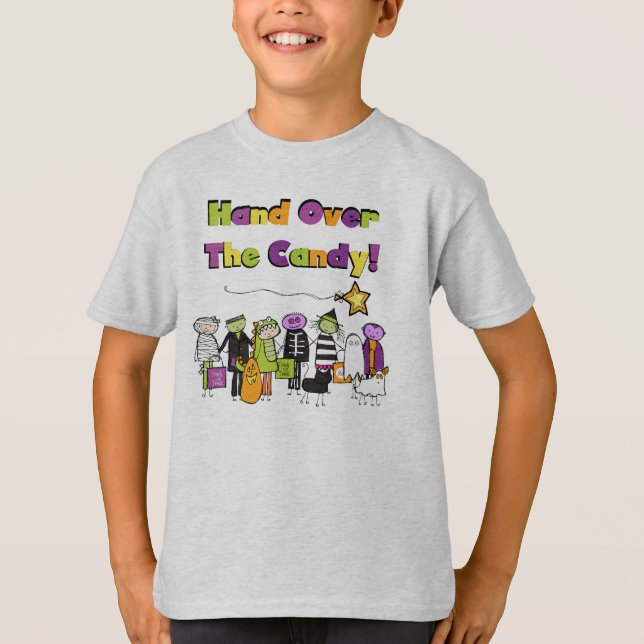 Hand över Candy Halloween Tshirts och Gifts (Framsida)