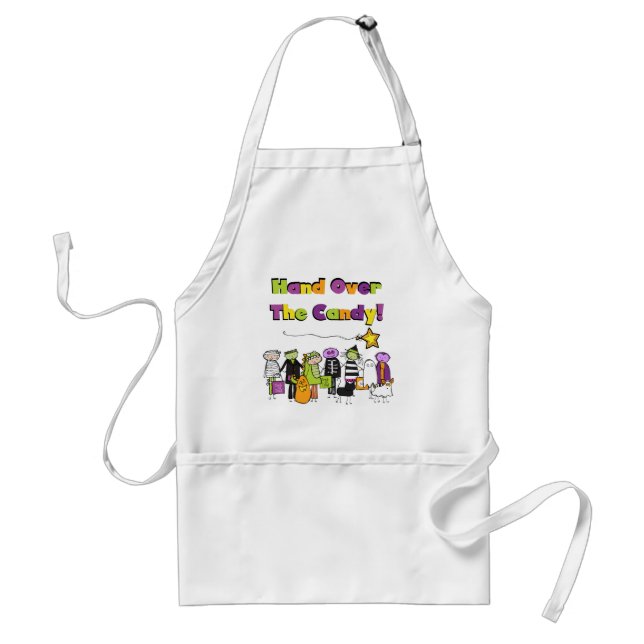 Hand över Candy Halloween Tshirts och Gifts Förkläde (Framsidan)