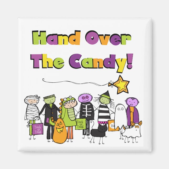 Hand över Candy Halloween Tshirts och Gifts Magnet (Framsidan)