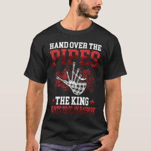 Hand över Rör Bagpipes Scottish Bagpipe T Shirt