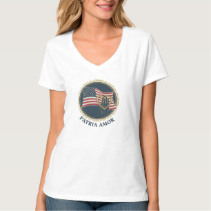 Hand på hjärta patriotisk flagg T-shirt