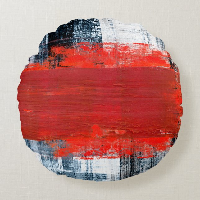  hand painted abstract backgroundart,abstract,pain rund kudde (Framsidan)