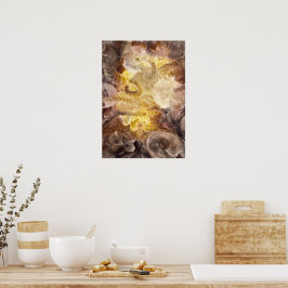 Hand Painted Abstract Glow in Earth Tones Poster