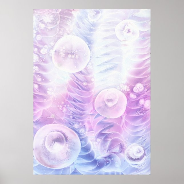 Hand Painted Abstract Light Pastel Gouache Art Poster (Framsidan)