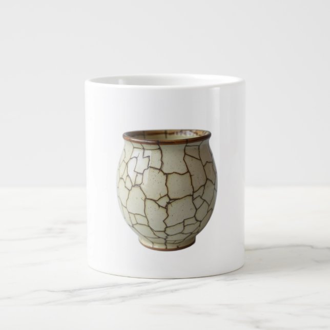 Hand-Painted Ceramic Crackle Artisan Kintsugi Effe Jumbo Mugg (Framsidan)