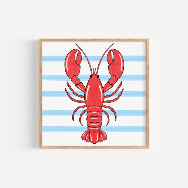 Hand-Painted Coastal Mediterranean Lobster Art Poster (Skapare uppladdad)