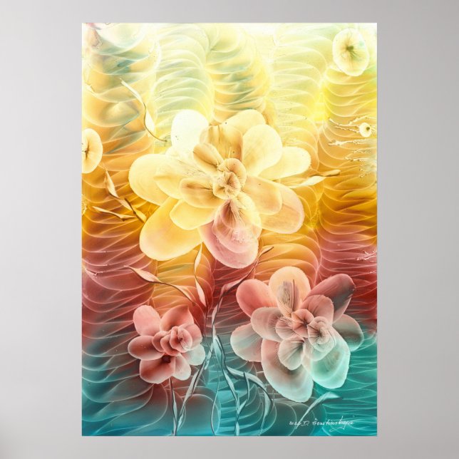 Hand Painted Floral Fantasy Art Poster (Framsidan)