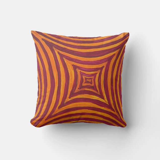 Hand-Painted Geometric Pattern Cushion Kudde (Framsida)