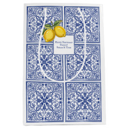 Hand-painted Italian Tiles Amalfi Blue & Lemons 