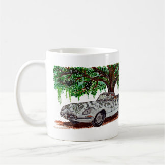 Hand Painted Jaguar E-Type Convertible Watercolor Kaffemugg