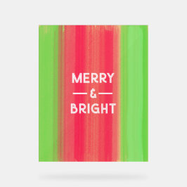 Hand Painted Merry and Bright Green and Red