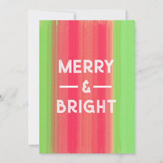 Hand Painted Merry and Bright Julkort