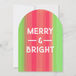 Hand Painted Merry and Bright Julkort