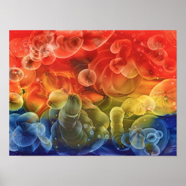 Hand Painted Multicolor Abstract Painting Poster (Framsidan)