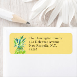 Hand-Painted Pineapple Buttercream Return Address Returadress Etikett