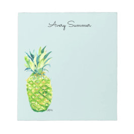 Hand-Painted Pineapple Sea Foam Grocery List Anteckningsblock