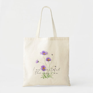 hand painted purple daisy tote bag tygkasse