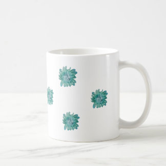 Hand-Painted Style Turquoise Floral Art Mug Kaffemugg