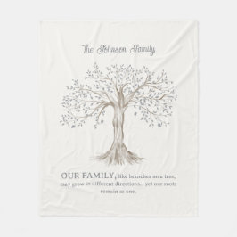 Hand Painted Tree Custom Family Quote Ivory Fleecefilt