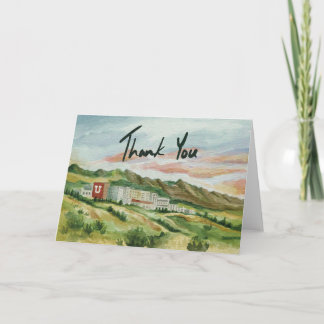 Hand-Painted University of Utah Thank You Card Tack Kort