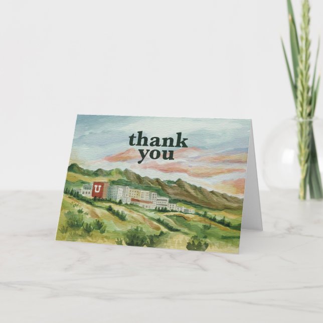 Hand-Painted University of Utah Thank You Kort (Framsida)
