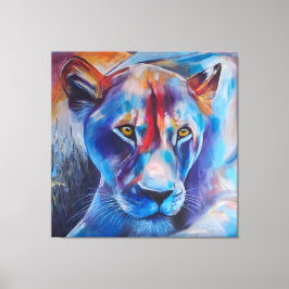 Hand Painted Wild Cat Portrait Canvastryck