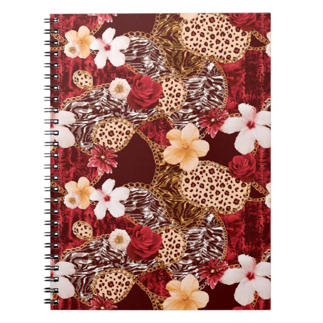 Hand Painting Abstrakt Watercolor Leopard Zebra an Anteckningsbok (Framsidan)