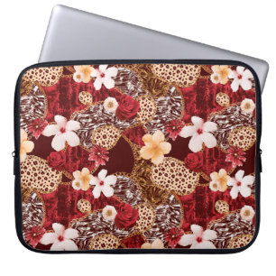Hand Painting Abstrakt Watercolor Leopard Zebra an Laptop Fodral