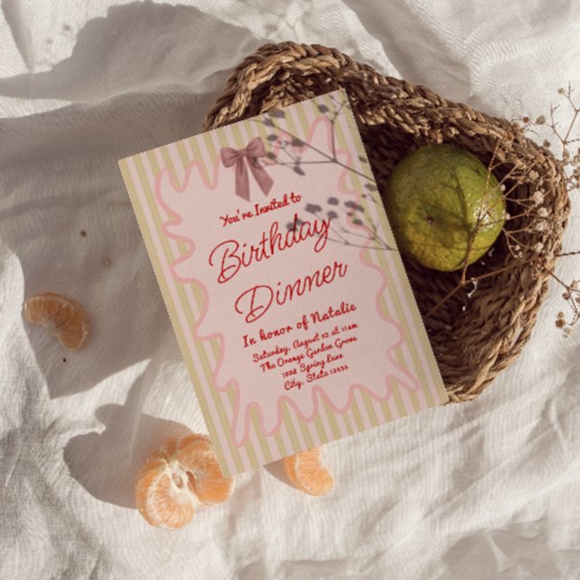 Hand Paved Bow Ram Rand Roligt Födelsedag Inbjudningar (Skapare uppladdad)