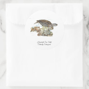 Hand-Pawarksbill Turtle Runt Klistermärke