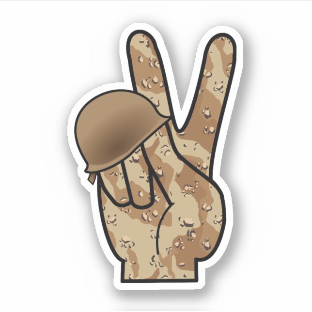 Hand Peace Camouflage Klistermärken (Framsida)