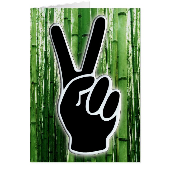 HAND PEACE SYMBOL HÄLSNINGSKORT (Framsidan)